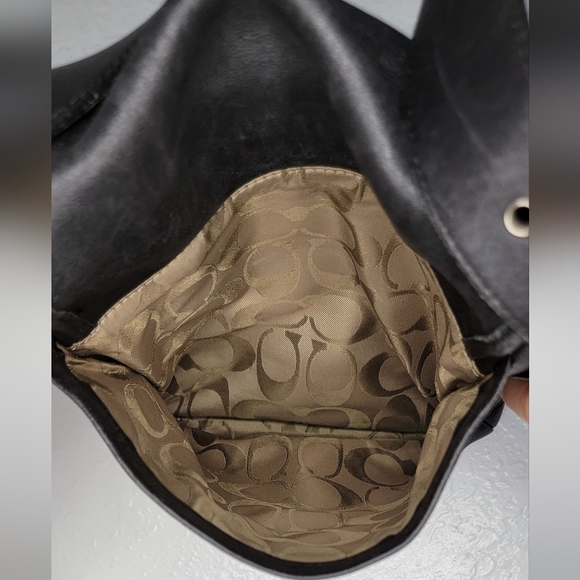 COACH Black Leather Satchel Purse - Picture 10 of 15